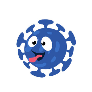 蓝色手绘卡通病毒细菌元素GIF